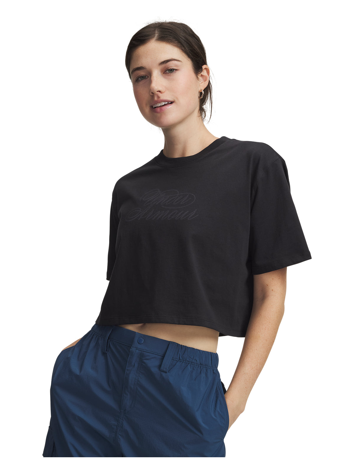 W SCRPTHEART CROP SS